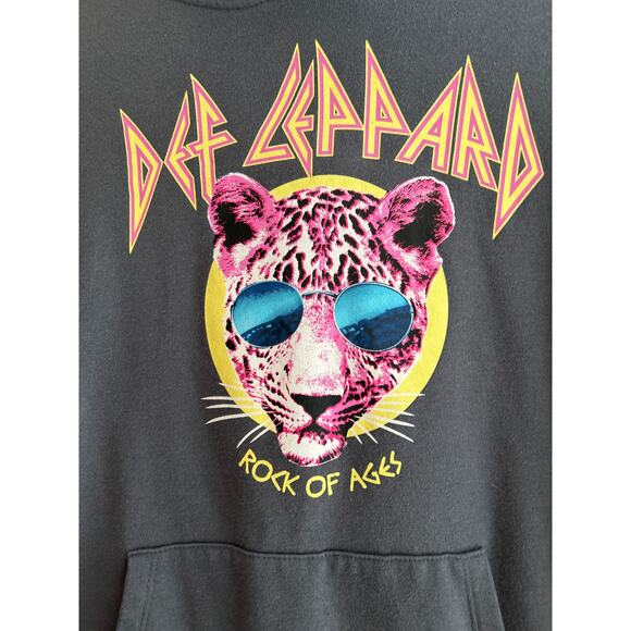 Def Leppard Screen Print Long Sleeve Hoodie Women's Small GUC - Picture 3 of 6